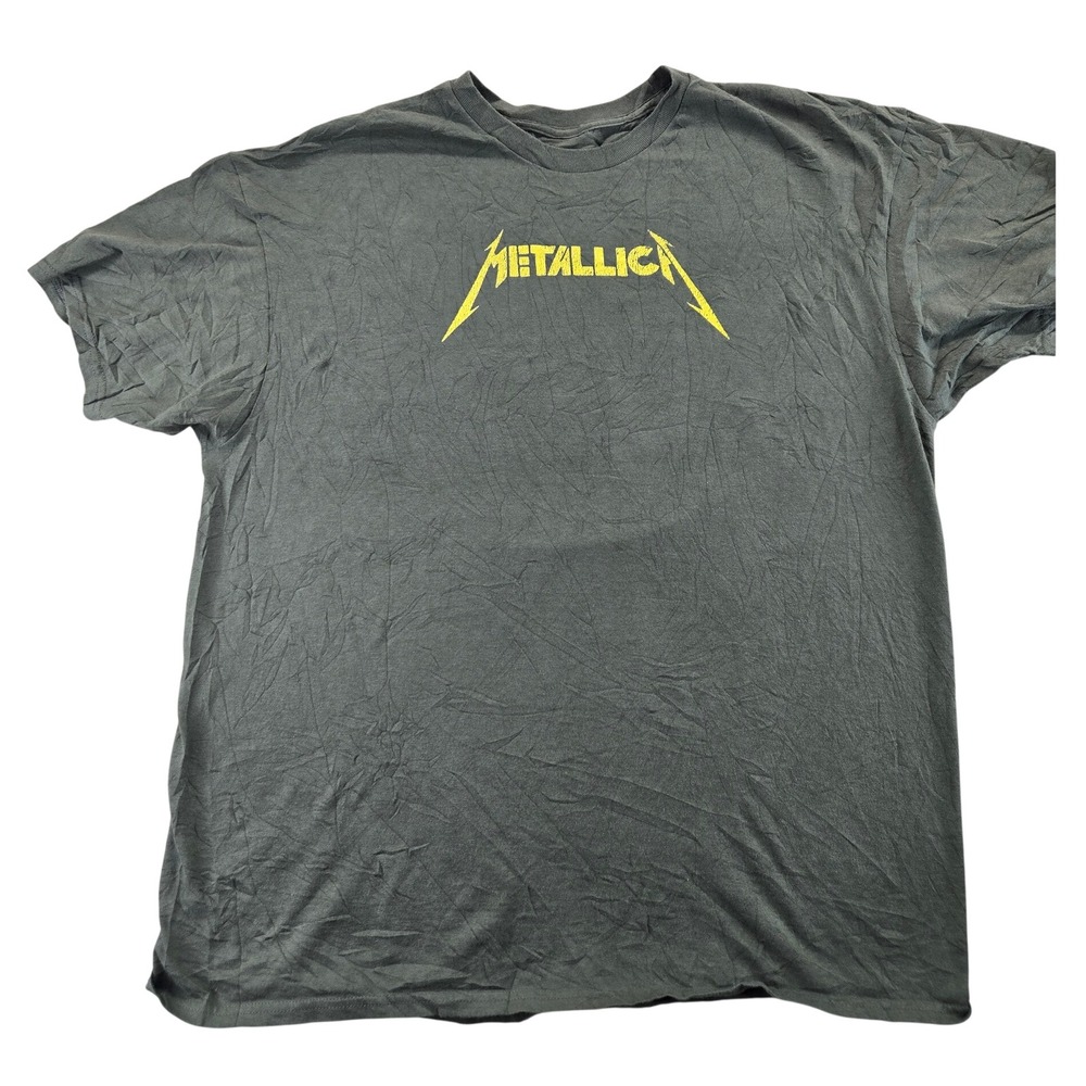 Metallica T-Shirt Mens XL Gray Spider Web Graphic Tee Short Sleeve Cotton Rock